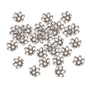 30 Piece Antique Silver Alloy Filigree Flower Beads Caps Jewelry Findings Accessories 11x5mm