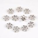 30 Piece Antique Silver Alloy Filigree Flower Beads Caps Jewelry Findings Accessories 11x5mm
