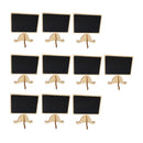 10 Pieces Mini Wood Blackboard Memo Message Board Sign Display Board 8.9 x 9.8 cm Small Chalkboard Stand Clips Wooden Menu Black Board for Restaurant Coffee Bar