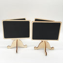 10 Pieces Mini Wood Blackboard Memo Message Board Sign Display Board 8.9 x 9.8 cm Small Chalkboard Stand Clips Wooden Menu Black Board for Restaurant Coffee Bar