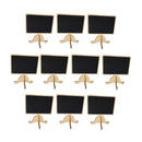 10 Pieces Mini Wood Blackboard Memo Message Board Sign Display Board 8.9 x 9.8 cm Small Chalkboard Stand Clips Wooden Menu Black Board for Restaurant Coffee Bar