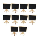 10 Pieces Mini Wood Blackboard Memo Message Board Sign Display Board 8.9 x 9.8 cm Small Chalkboard Stand Clips Wooden Menu Black Board for Restaurant Coffee Bar