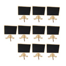 10 Pieces Mini Wood Blackboard Memo Message Board Sign Display Board 8.9 x 9.8 cm Small Chalkboard Stand Clips Wooden Menu Black Board for Restaurant Coffee Bar