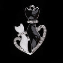 3 Pieces Silver Tone Enamel Cat Lover Charms Rhinestone Pendants for DIY Jewelry Making Crafting Fit Necklace Bracelet Spacers Dangle Beads - 35x24mm