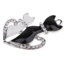 3 Pieces Silver Tone Enamel Cat Lover Charms Rhinestone Pendants for DIY Jewelry Making Crafting Fit Necklace Bracelet Spacers Dangle Beads - 35x24mm