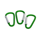 20 Pieces D Shape Carabiner Spring Clip Hook Keychain Key Clip Sports Climbing Hiking Hook for Outdoor Sports Travel Green