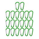 20 Pieces D Shape Carabiner Spring Clip Hook Keychain Key Clip Sports Climbing Hiking Hook for Outdoor Sports Travel Green