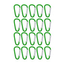 20 Pieces D Shape Carabiner Spring Clip Hook Keychain Key Clip Sports Climbing Hiking Hook for Outdoor Sports Travel Green