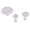 3Pcs Vegetable Fruit Cutters Shapes Set For Kids, Mini Bulk Plastic Cookie Cutters Cheese Presses, Tree Shaped Mold for Decorative Diameter 3.3-7.5cm