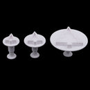 3Pcs Vegetable Fruit Cutters Shapes Set For Kids, Mini Bulk Plastic Cookie Cutters Cheese Presses, Tree Shaped Mold for Decorative Diameter 3.3-7.5cm