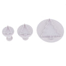 3Pcs Vegetable Fruit Cutters Shapes Set For Kids, Mini Bulk Plastic Cookie Cutters Cheese Presses, Tree Shaped Mold for Decorative Diameter 3.3-7.5cm