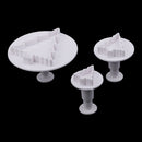3Pcs Vegetable Fruit Cutters Shapes Set For Kids, Mini Bulk Plastic Cookie Cutters Cheese Presses, Tree Shaped Mold for Decorative Diameter 3.3-7.5cm