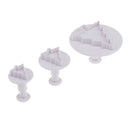 3Pcs Vegetable Fruit Cutters Shapes Set For Kids, Mini Bulk Plastic Cookie Cutters Cheese Presses, Tree Shaped Mold for Decorative Diameter 3.3-7.5cm