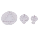 3Pcs Vegetable Fruit Cutters Shapes Set For Kids, Mini Bulk Plastic Cookie Cutters Cheese Presses, Tree Shaped Mold for Decorative Diameter 3.3-7.5cm