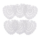 6 Pieces Heart Shape Crochet Cup Mats Lace Table Placemat for Home Decor