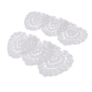 6 Pieces Heart Shape Crochet Cup Mats Lace Table Placemat for Home Decor