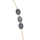 50 Piece Tibetan Silver Alloy Mary Cross Oval Loose Spacer Beads Jewelry Making Charms for DIY Necklace Bracelet Jewelry
