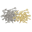 200pcs Eye Bolts Needle Screw White K Eye Pin Keychain DIY Pendants Supplies