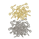200pcs Eye Bolts Needle Screw White K Eye Pin Keychain DIY Pendants Supplies