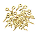 50pcs Eye Bolts Needle Screw Gold Eye Pin Keychain for DIY Pendants Supplies