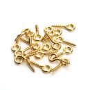 50pcs Eye Bolts Needle Screw Gold Eye Pin Keychain for DIY Pendants Supplies