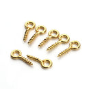 50pcs Eye Bolts Needle Screw Gold Eye Pin Keychain for DIY Pendants Supplies