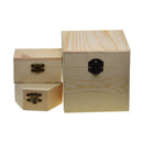 3 Pieces Blank Unfinished Wood Wooden Jewelry Storage Box Organizer Container for DIY Craft Wedding Party Favors