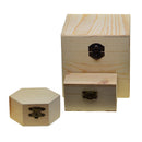3 Pieces Blank Unfinished Wood Wooden Jewelry Storage Box Organizer Container for DIY Craft Wedding Party Favors