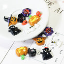 16 Pieces Lots Mixed DIY Flatbacks Resin Flat Back Pumpkin, Ghost, Devil, Bat, Spider Web Halloween Cabochon Buttons Scrapbooking Charm DIY Embellishment Craft Making