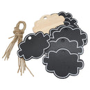 10 Pieces 80x58mm Gift Tags Wood Cloud Shapes Signs with String Wedding Craft Hang Tags Mini Hanging Wooden Blackboard Valentine's Day Gift Party Supplies