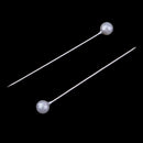 100 Pieces Sewing Pins White Pearlized Head Pins for Dressmaking Jewelry Components Flower Decoration With Transparent Cases (38mm)