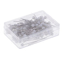 100 Pieces Sewing Pins White Pearlized Head Pins for Dressmaking Jewelry Components Flower Decoration With Transparent Cases (38mm)