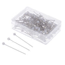 100 Pieces Sewing Pins White Pearlized Head Pins for Dressmaking Jewelry Components Flower Decoration With Transparent Cases (38mm)