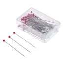 100 Piece Red White Sewing Pins Ball Glass Head Pins Straight Quilting Pins For Dressmaker Jewelry Making Decoration with Box