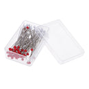 100 Piece Red White Sewing Pins Ball Glass Head Pins Straight Quilting Pins For Dressmaker Jewelry Making Decoration with Box
