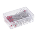 100 Piece Red White Sewing Pins Ball Glass Head Pins Straight Quilting Pins For Dressmaker Jewelry Making Decoration with Box