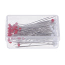 100 Piece Red White Sewing Pins Ball Glass Head Pins Straight Quilting Pins For Dressmaker Jewelry Making Decoration with Box