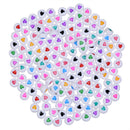 200 Pcs /lot White Beads Colorful Love Heart Charm Beads Spacer Loose Bead DIY Handmade Necklace Bracelet Jewelry Making Crafts