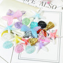20 Pieces Lots Mixed DIY Flatbacks Resin Flat Back Mermaid tail shell starfish Cabochon Buttons Scrapbooking Slime Charm DIY Embellishment Craft