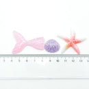 20 Pieces Lots Mixed DIY Flatbacks Resin Flat Back Mermaid tail shell starfish Cabochon Buttons Scrapbooking Slime Charm DIY Embellishment Craft