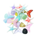 20 Pieces Lots Mixed DIY Flatbacks Resin Flat Back Mermaid tail shell starfish Cabochon Buttons Scrapbooking Slime Charm DIY Embellishment Craft