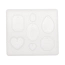Cabochon Gem Jewelry Silicone Mold Mould with Hole Oval Teardrop Heart Octagon Shape, for Polymer Clay, Crafting, Resin Epoxy, Pendant Earrings Making