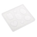 Cabochon Gem Jewelry Silicone Mold Mould with Hole Oval Teardrop Heart Octagon Shape, for Polymer Clay, Crafting, Resin Epoxy, Pendant Earrings Making
