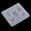 Cabochon Gem Jewelry Silicone Mold Mould with Hole Oval Teardrop Heart Octagon Shape, for Polymer Clay, Crafting, Resin Epoxy, Pendant Earrings Making