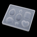 Cabochon Gem Jewelry Silicone Mold Mould with Hole Oval Teardrop Heart Octagon Shape, for Polymer Clay, Crafting, Resin Epoxy, Pendant Earrings Making