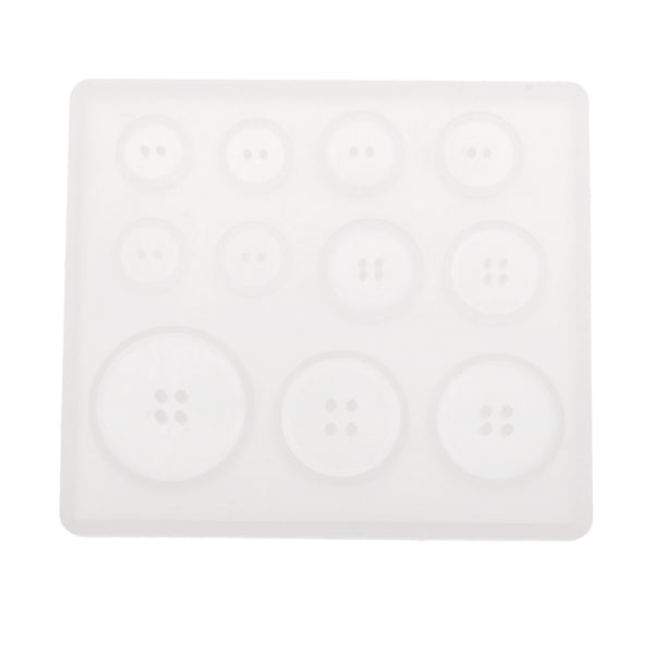 1 Sheet/11 Assorted Sizes Button White Silicone Mold Diamond Pendants Charms Mold DIY Jewelry Resin Moulds Epoxy Molding Tools Cake Candy Moulds