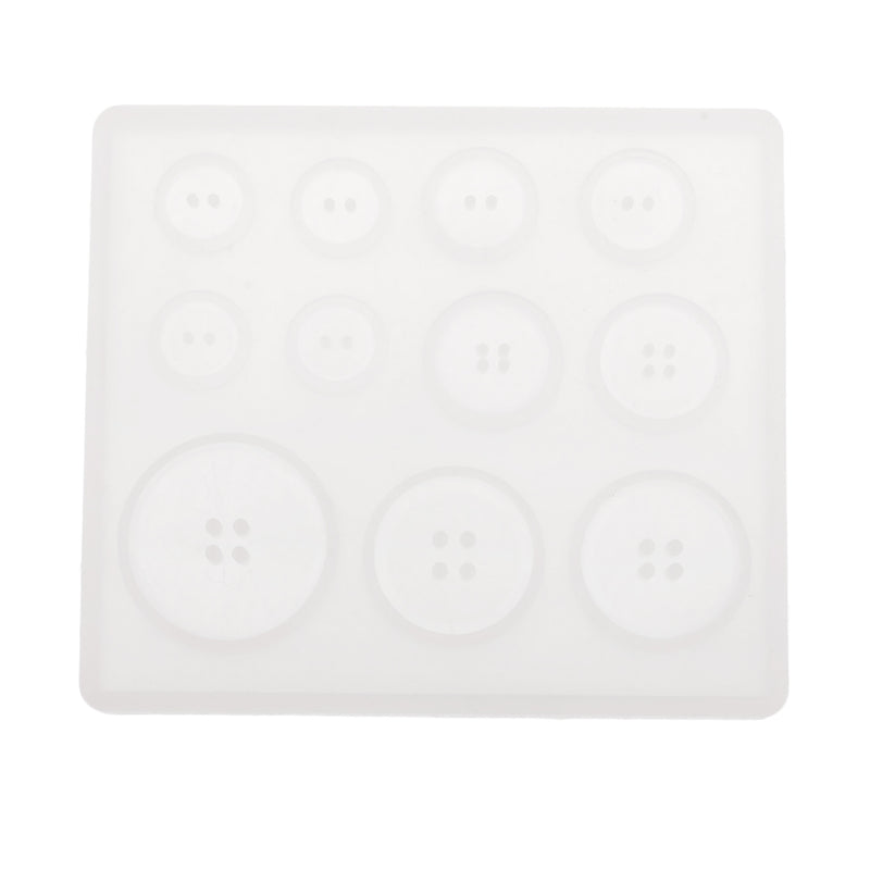 1 Sheet/11 Assorted Sizes Button White Silicone Mold Diamond Pendants Charms Mold DIY Jewelry Resin Moulds Epoxy Molding Tools Cake Candy Moulds