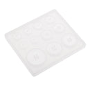 1 Sheet/11 Assorted Sizes Button White Silicone Mold Diamond Pendants Charms Mold DIY Jewelry Resin Moulds Epoxy Molding Tools Cake Candy Moulds