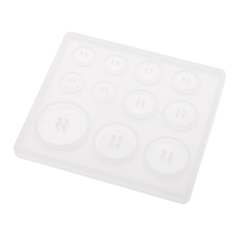 1 Sheet/11 Assorted Sizes Button White Silicone Mold Diamond Pendants Charms Mold DIY Jewelry Resin Moulds Epoxy Molding Tools Cake Candy Moulds