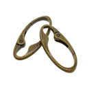 2 Pieces Zinc Alloy Oval Carabiner Spring Snap Open Clips Hook Keychain Keyring Buckle Antique Bronze DIY Accessories - 75x 25mm